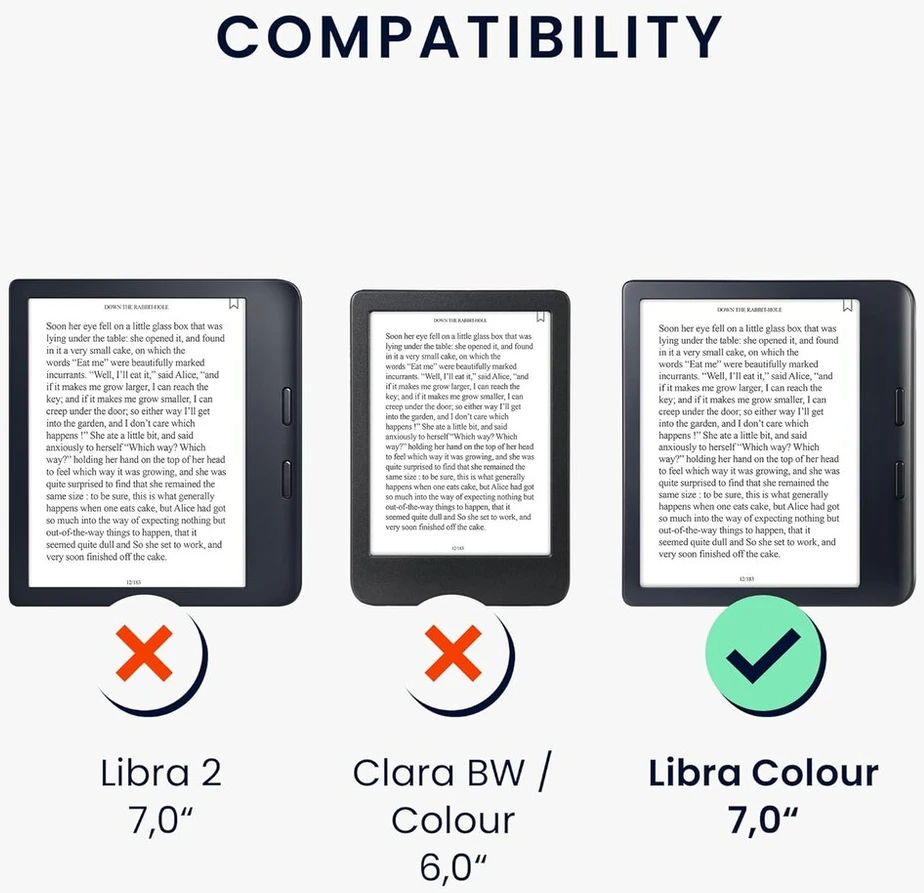 Kwmobile dėklas su atverčiamu dangteliu, skirtas Kobo Libra Colour/tolino Vision Colour - dėklas su riešo dirželiu, bibliotekos tema, įvairiaspalvis