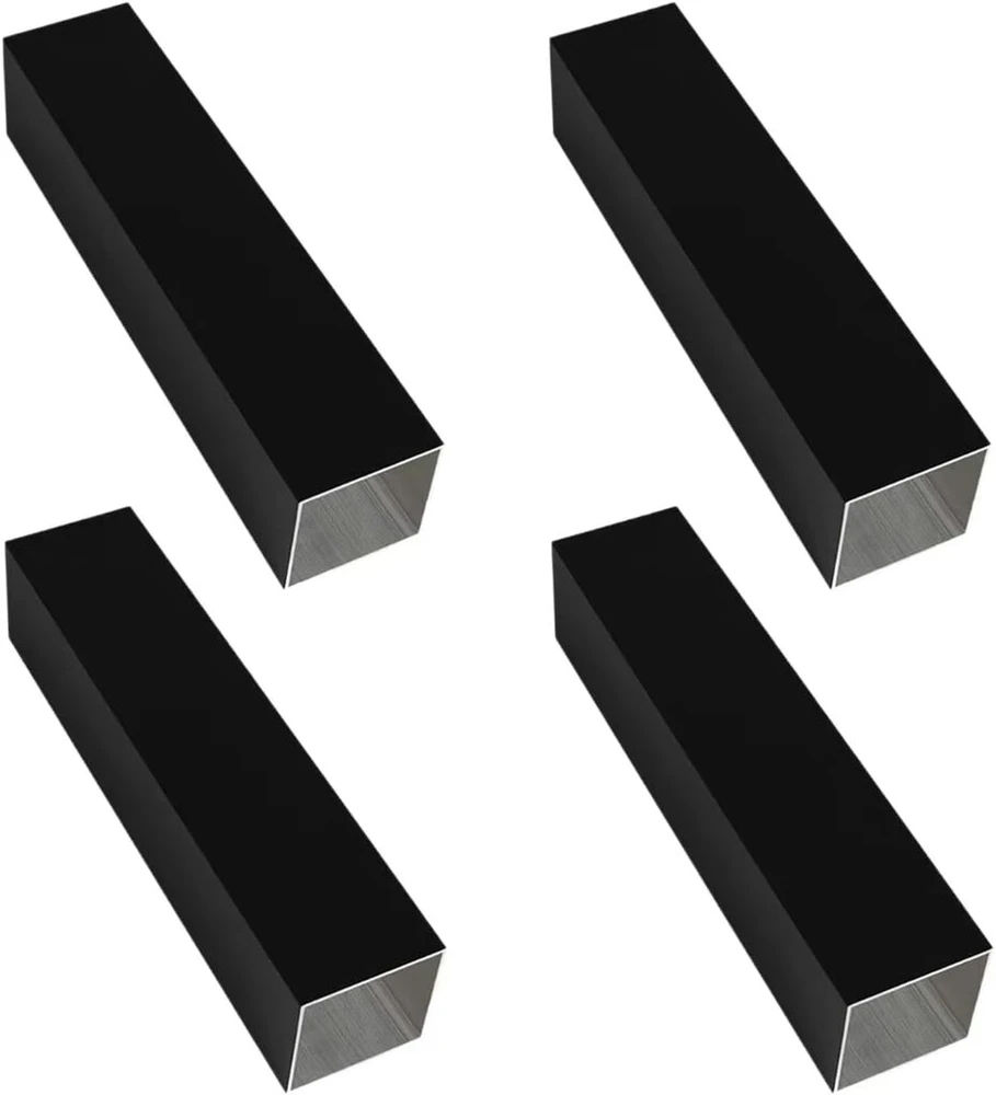 Kwweeoo juodas aliuminio kvadratinis vamzdis 4 vnt 12 mm x 12 mm x 300 mm ilgio sienelės storis 1 mm 4 vnt aliuminio kvadratinio vamzdžio spalva juoda