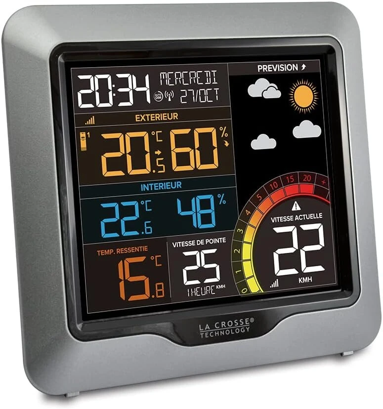 La Crosse Technology Ws6861 spalvota meteorologijos stotis su vėjo matuokliu - sidabrinė
