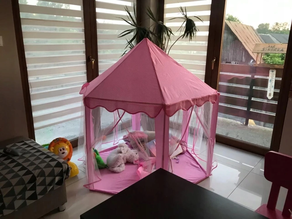 Labai didelė vaikiška palapinė, didelis pilies tipo palapinė mažai princesei