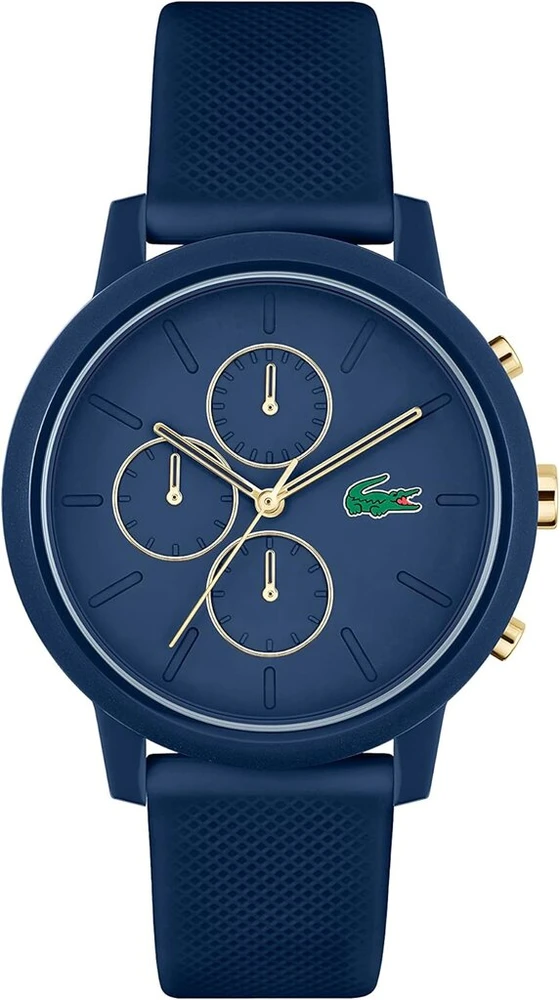 Lacoste Chronograph kvarcinis laikrodis vyrams su tamsiai mėlyna silikonine apyranke - 2011248
