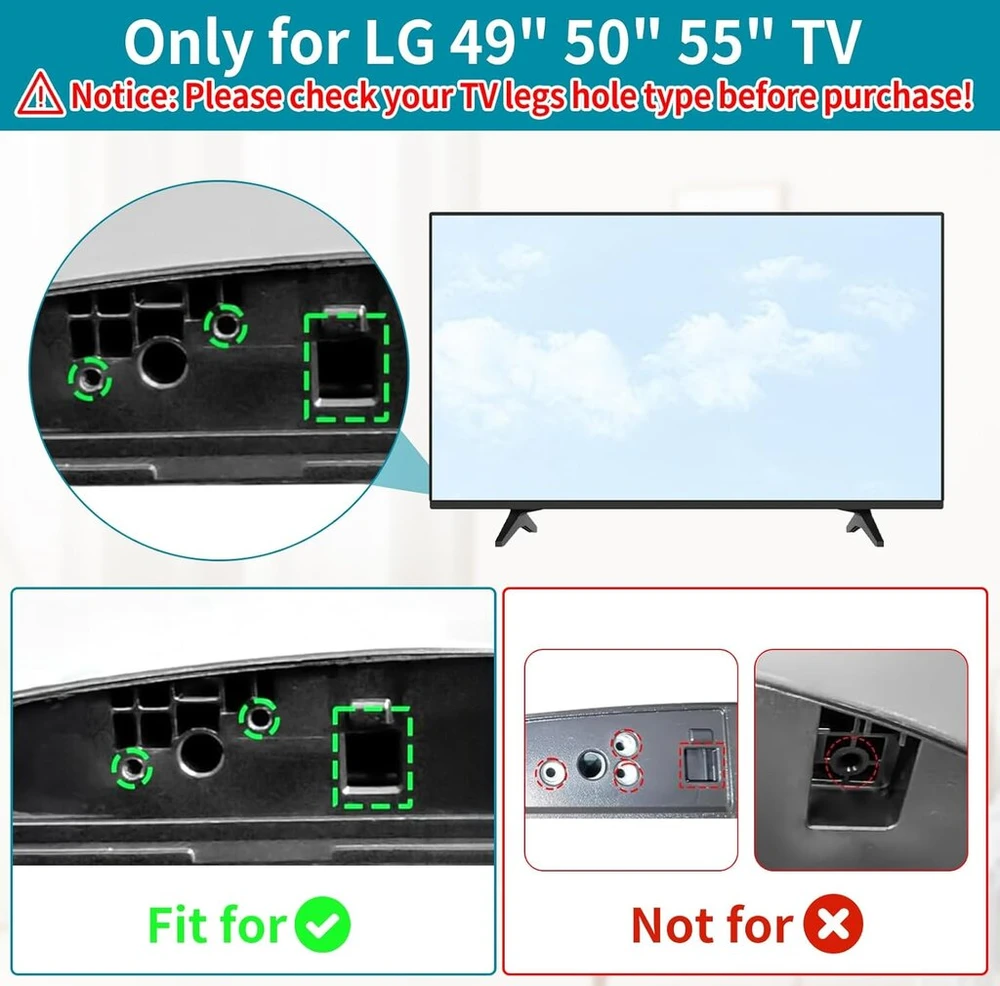 Laikiklis Dinghosen televizoriaus stovo pagrindas, skirtas lg tv kojelių pakeitimui 49 59 55 colių televizorių atsarginės kojelės, skirtos 55un7300aud 55um6910puc 55um7300aue lg tv stovas su varžtais