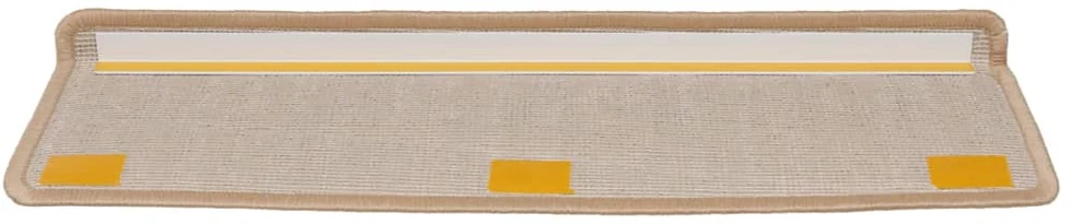 Laiptų kilimėliai, 15 vnt., 65x21x4 cm, auksiniai, stačiakampiai kraštai