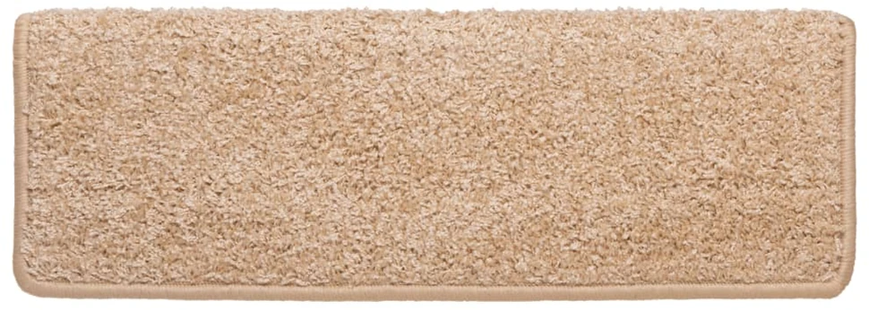 Laiptų kilimėliai, 15 vnt., 65x21x4 cm, auksiniai, stačiakampiai kraštai