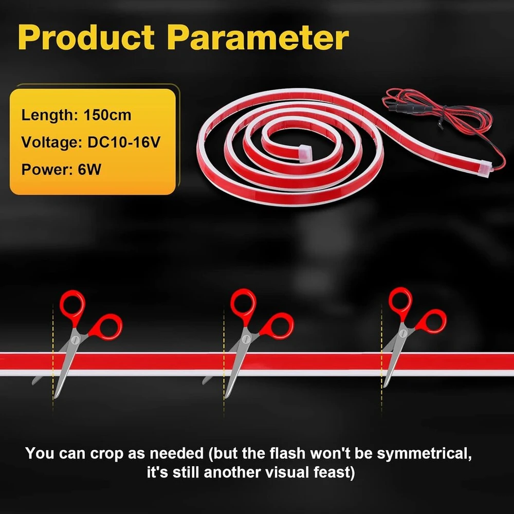 Lamiro Universalus Led Drl 150cm Lanksčios Juostelės Dinaminis Start-up