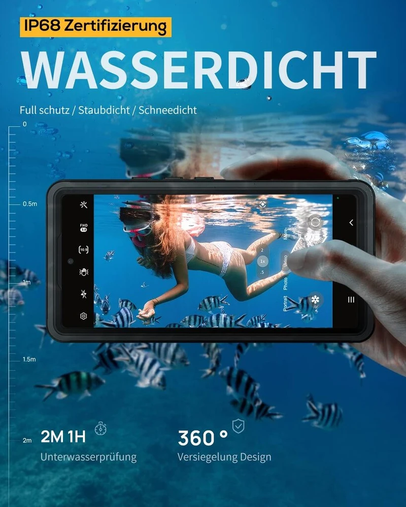 Lanhiem dėklas, skirtas google pixel 6a, ip68 vandeniui atsparus mobiliojo telefono dėklas google 6a 360 laipsnių apsauginis dėklas, atsparus smūgiams, dulkėms, sniegui, lauko šarvuotas dėklas su įmontuota ekrano apsauga, juodas