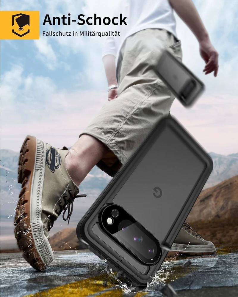 Lanhiem dėklas, skirtas Google Pixel 9 Pro, Ip68 vandeniui atsparus mobiliojo telefono dėklas Google 9 Pro 360 laipsnių apsauginis dėklas, atsparus smūgiams, dulkėms, sniegui, lauko šarvuotas dėklas su įmontuota ekrano apsauga