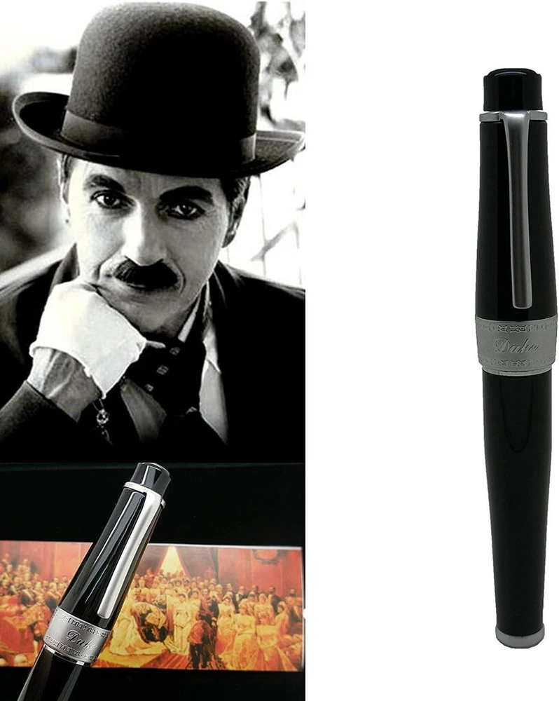 Lanxivi Duke Charlie Chaplin lenktas plunksnos kinų kaligrafijos plunksnakotis, juodas Fude rašiklis