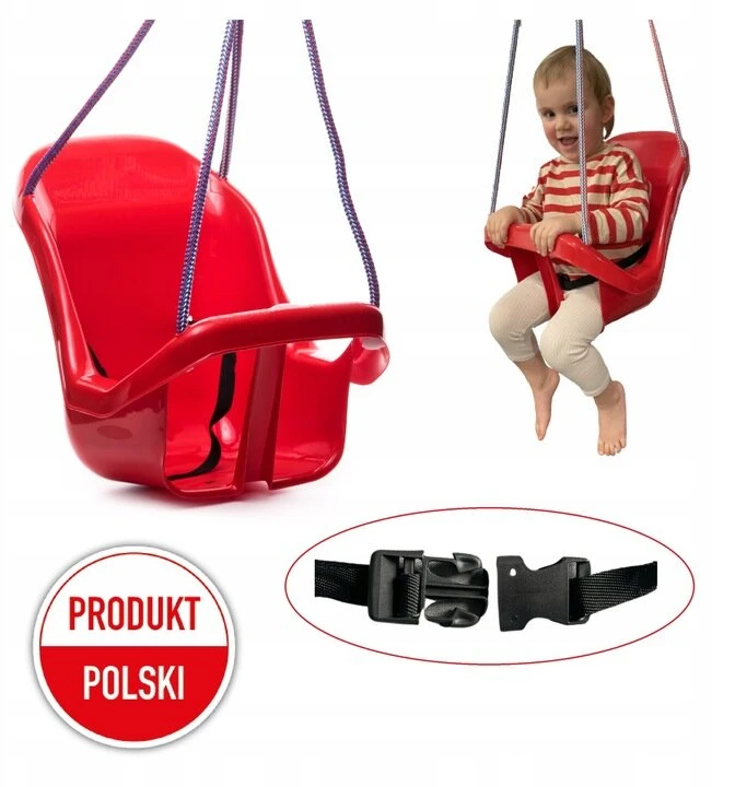 Lapsi sūpynės kibirėlis su diržais, pagamintos Lenkijoje, saugios