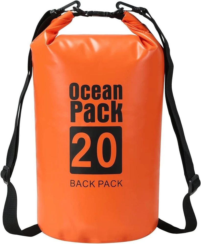 Latern Vandeniui atsparus maišas 20l Pvc, kuprinė, oranžinė