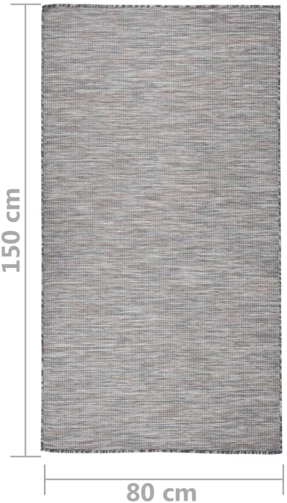 Lauko kilimėlis, rudas ir mėlyna, 80x150cm, plokščio pynimo