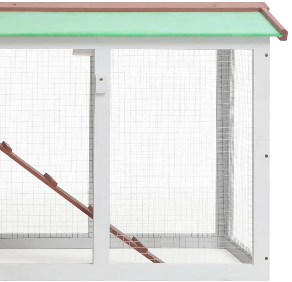 Lauko narvas triušiams, rudas ir baltas, 145x45x84 cm, mediena