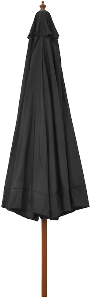 Lauko skėtis nuo saulės su mediniu stulpu, antracito, 330cm