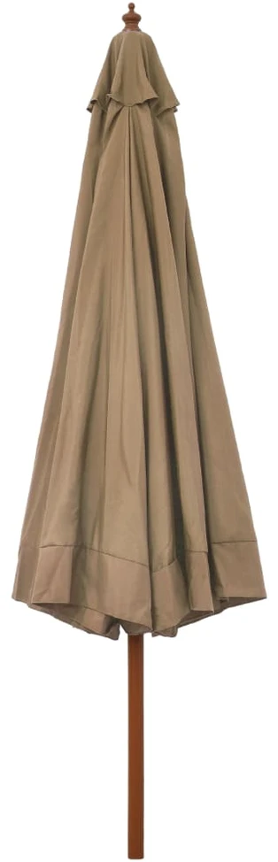 Lauko skėtis nuo saulės su mediniu stulpu, taupe spalvos, 330cm