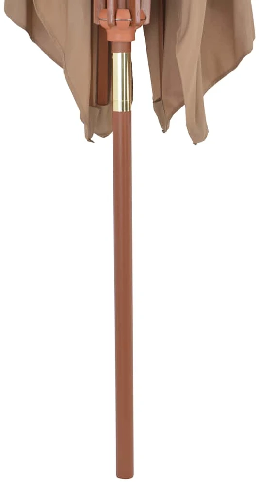Lauko skėtis nuo saulės su mediniu stulpu, taupe, 200x300cm