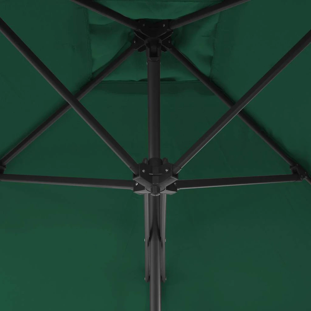 Lauko skėtis nuo saulės su plieniniu stulpu, žalias, 250x250cm