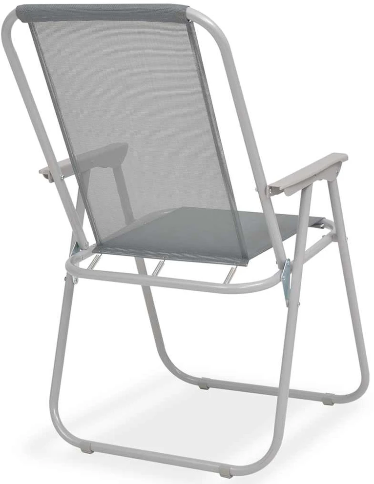 Lauko baldų komplektas Lauko valgomojo baldų kompl., 8d., plien. ir tekstil., pilka