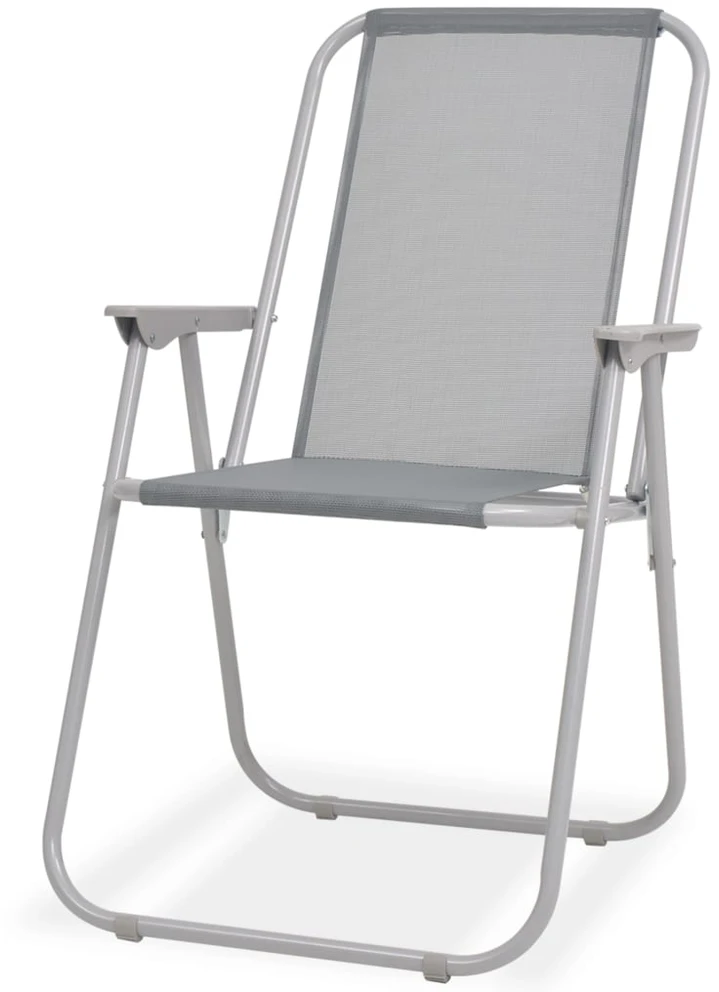 Lauko baldų komplektas Lauko valgomojo baldų kompl., 8d., plien. ir tekstil., pilka