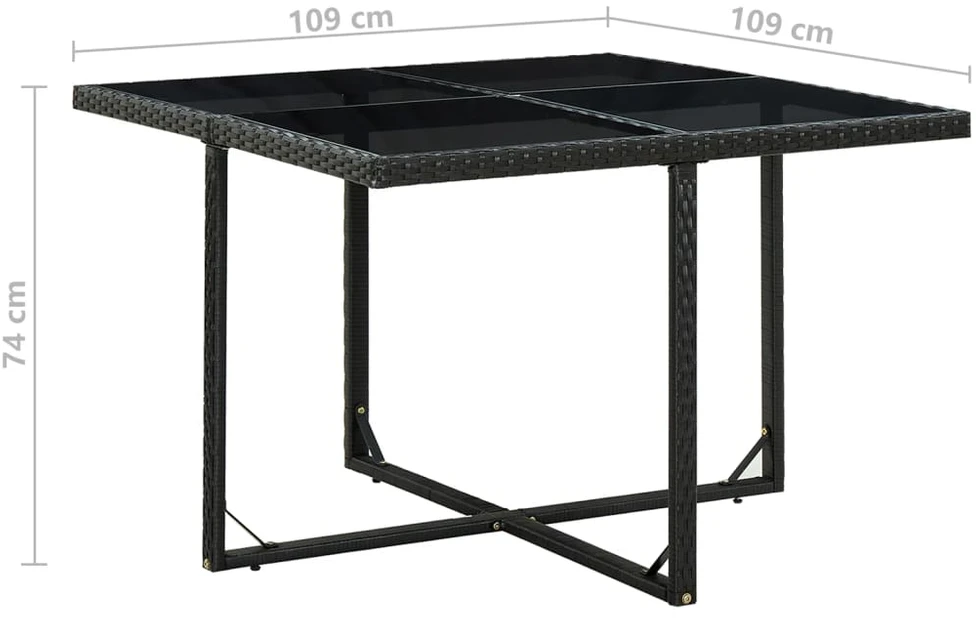 Lauko baldų komplektas Lauko valgomojo baldų kompl. su pagalv., 5d., juod., polirat.