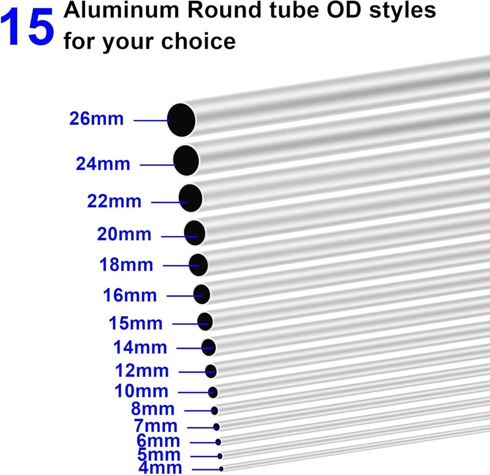 Lavmhab 6063 aliuminio apvalus vamzdis 4 mm x 2 mm 1,0 mm sienelės storis 200 mm ilgio apvalūs aliuminio vamzdžiai tiesūs vamzdžiai (3 vnt.)