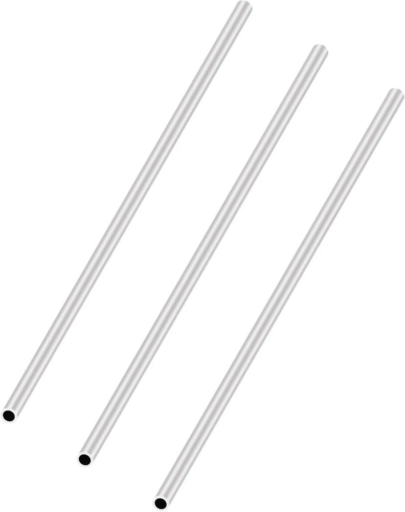 Lavmhab 6063 aliuminio apvalus vamzdis 4 mm x 2 mm 1,0 mm sienelės storis 200 mm ilgio apvalūs aliuminio vamzdžiai tiesūs vamzdžiai (3 vnt.)