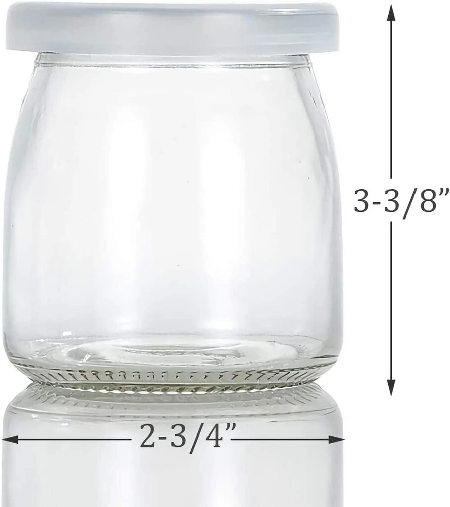 Lawei 30 jogurto stiklainių su dangteliais rinkinys, stiklinės tulpės formos desertiniai stiklainiai, stiklainiai uogienėms, pyragams, maisto želė, desertams - 200 ml