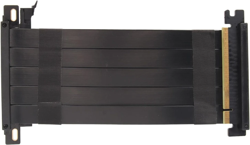 Lazmin112 Pcie 4.0 X16 stovas kabelis, Gpu prailginimo kabelis su lanksčiu dvipusiu dideliu greičiu, 180 laipsnių ekranuotas, skirtas Rtx 4090 Rx 7900 Xt Rx 7000 (juodas), Lazmin112wo0ecnudt2-16