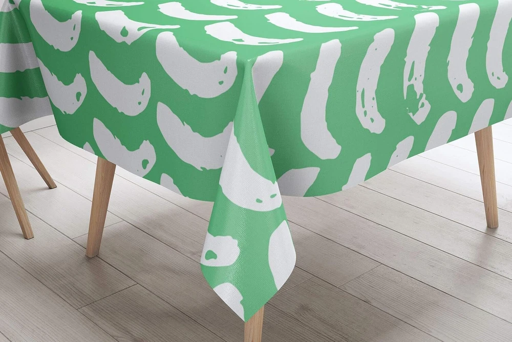 Le Jardin du Lin virtuvinė dekoratyvinė staltiesė Petrol Žalias Baltas 140 x 140 cm - sukurta ir pagaminta Turkijoje
