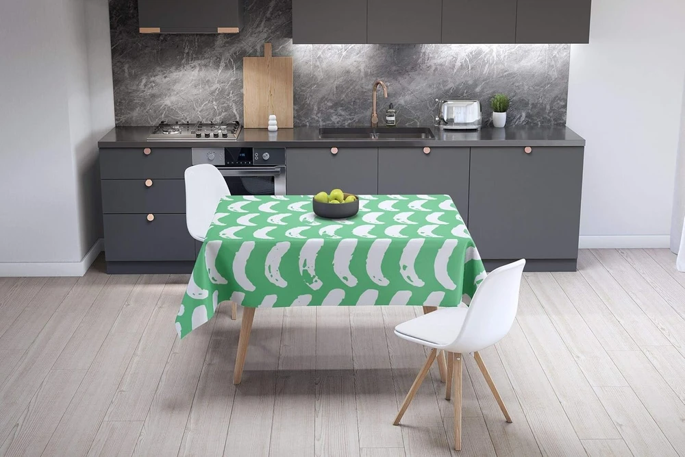 Le Jardin du Lin virtuvinė dekoratyvinė staltiesė Petrol Žalias Baltas 140 x 140 cm - sukurta ir pagaminta Turkijoje