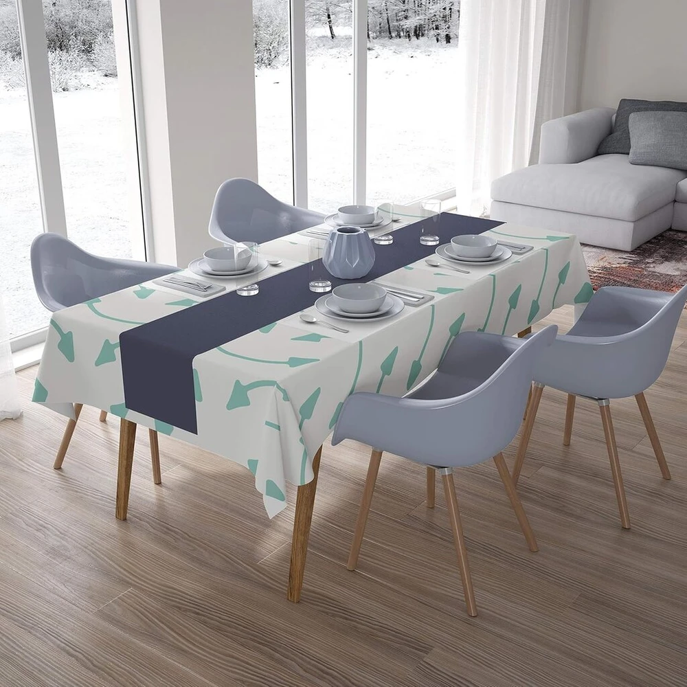 Le Jardin du Lin virtuvinis dekoratyvinis staltiesė su atsitiktiniu raštu 140 x 200 cm - sukurta ir pagaminta Turkijoje