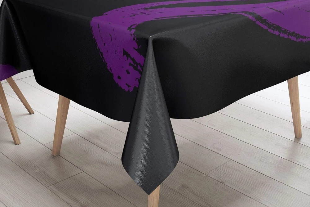 Le Jardin du Lin virtuvinis dekoratyvinis staltiesė, violetinė, juoda, 140 x 140 cm - sukurta ir pagaminta Turkijoje