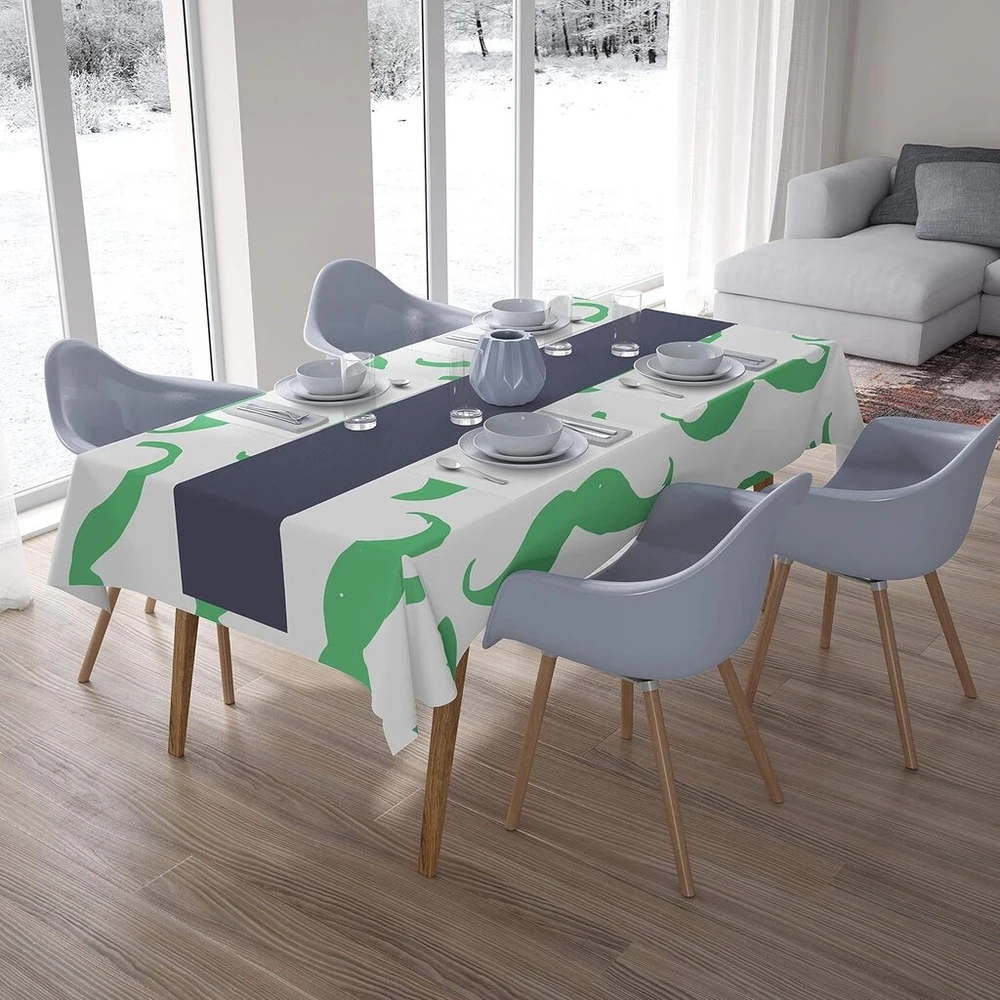Le Jardin du Lin virtuvinis dekoratyvinis staltiesė Petrol Žalias Baltas 140 x 200 cm - sukurta ir pagaminta Turkijoje