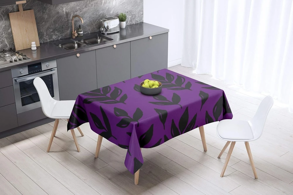 Le Jardin du Lin virtuvinis dekoratyvinis staltiesė, violetinė, juoda, 140 x 140 cm - sukurta ir pagaminta Turkijoje