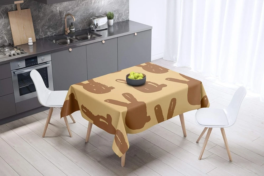 Le Jardin du Lin virtuvinis staltiesės dekoras rudos spalvos 140 x 140 cm - sukurta ir pagaminta Turkijoje