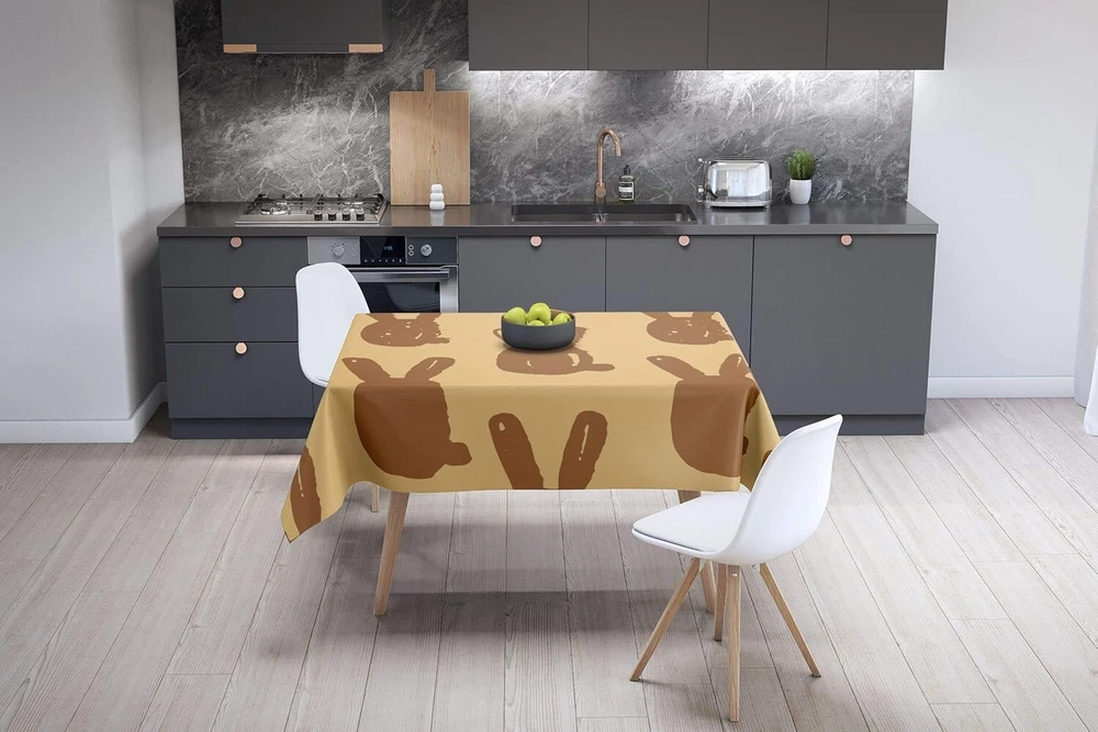 Le Jardin du Lin virtuvinis staltiesės dekoras rudos spalvos 140 x 140 cm - sukurta ir pagaminta Turkijoje