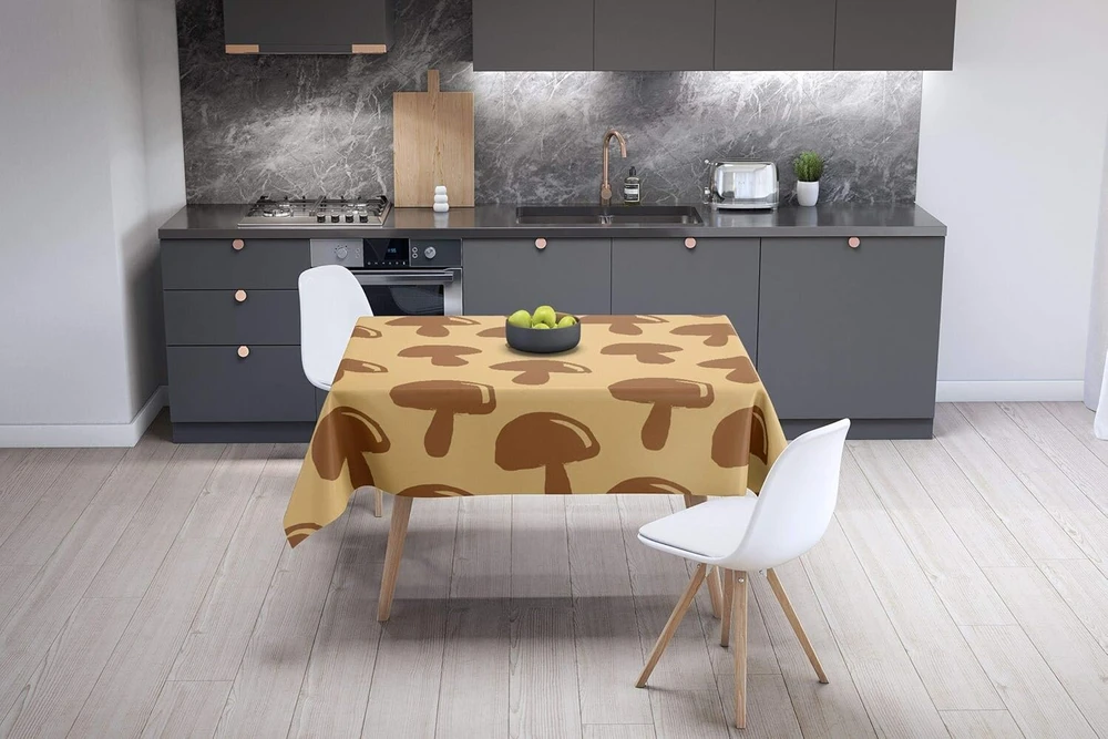 Le Jardin du Lin virtuvinis staltiesės dekoras rudais atspalviais 140 x 140 cm - sukurta ir pagaminta Turkijoje