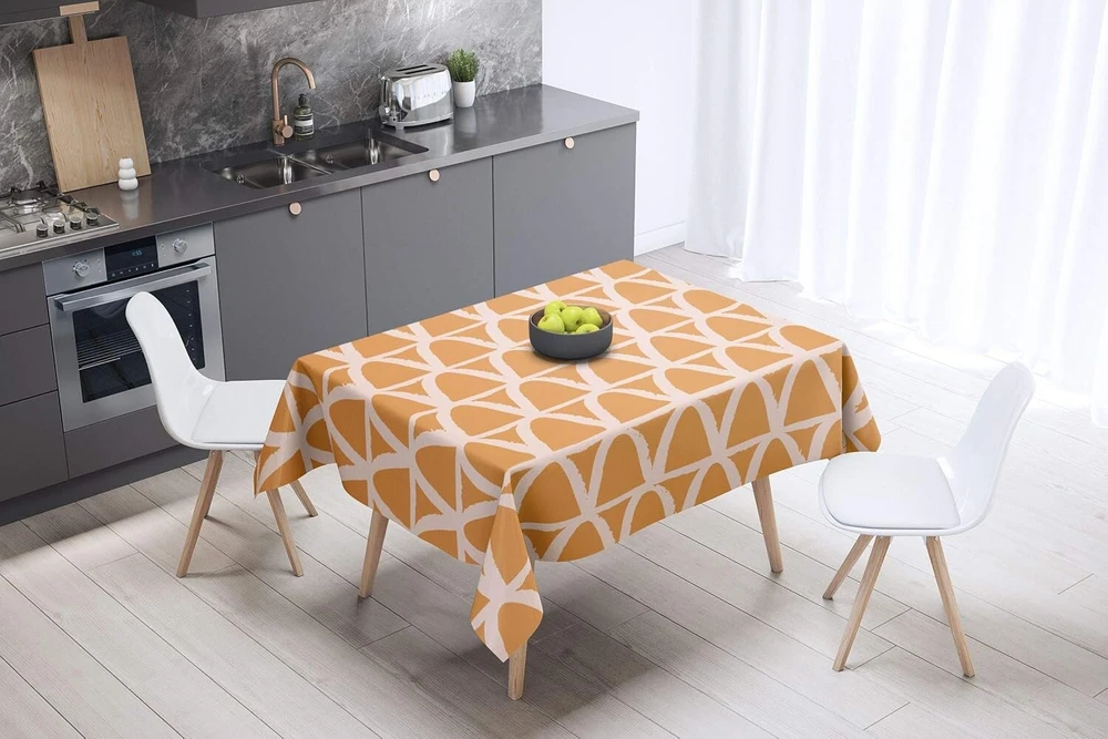 Le Jardin du Lin virtuvinis staltiesės dekoravimas oranžinis ne tiesus baltas 140 x 140 cm, suprojektuotas ir pagamintas Turkijoje