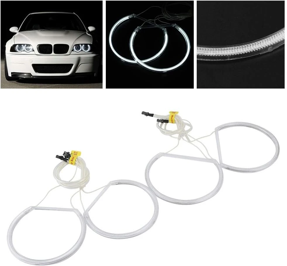 Leapiture Angel Eyes automobiliniai Ccfl Angel Eyes Halo žiedai, balta šviesa, didelis ryškumas, skirti E46 modeliams