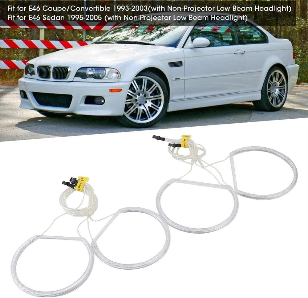 Leapiture Angel Eyes automobiliniai Ccfl Angel Eyes Halo žiedai, balta šviesa, didelis ryškumas, skirti E46 modeliams