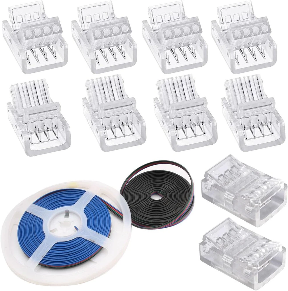 Led juostelės jungčių ir 10m prailginimo laido komplektas