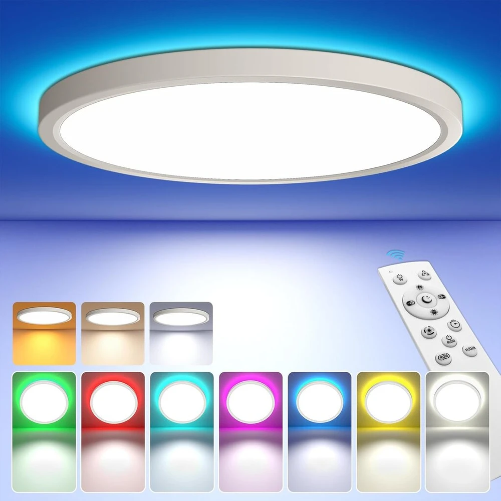 Led Lubinis Šviestuvas 24w 30cm Pritemdomas su Rgb, Nuotolinio Valdymo
