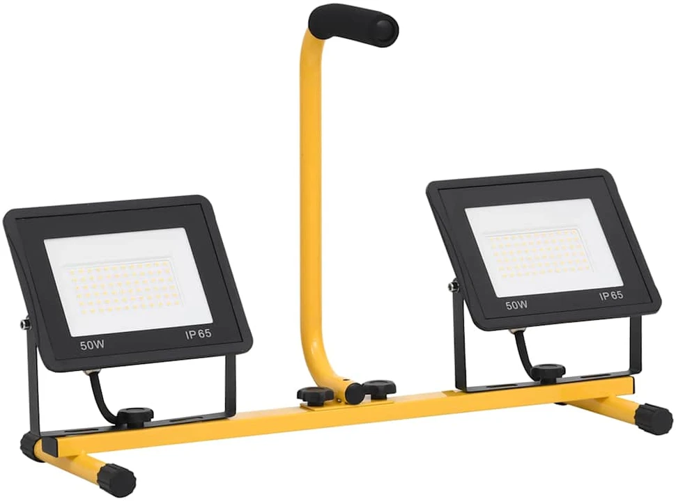 LED prožektorius su rankena, šiltos baltos spalvos, 2x50W