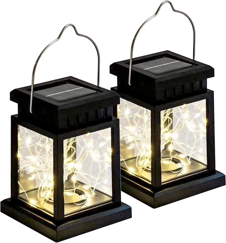 Led saulės žibintas stiklinis su 20 led (2 m girlianda) šiltai balta spalva su baterija – 2 stiklai rinkinyje sodo lempa saulės lempa žibintas saulės žibintas (2 x žibintas su led juostelėmis)