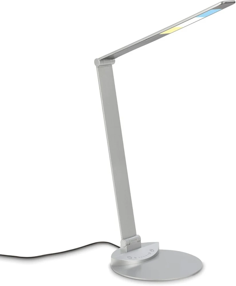 Led stalinė lempa su lietimu, reguliuojama šviesa, 83cm, sidabrinė