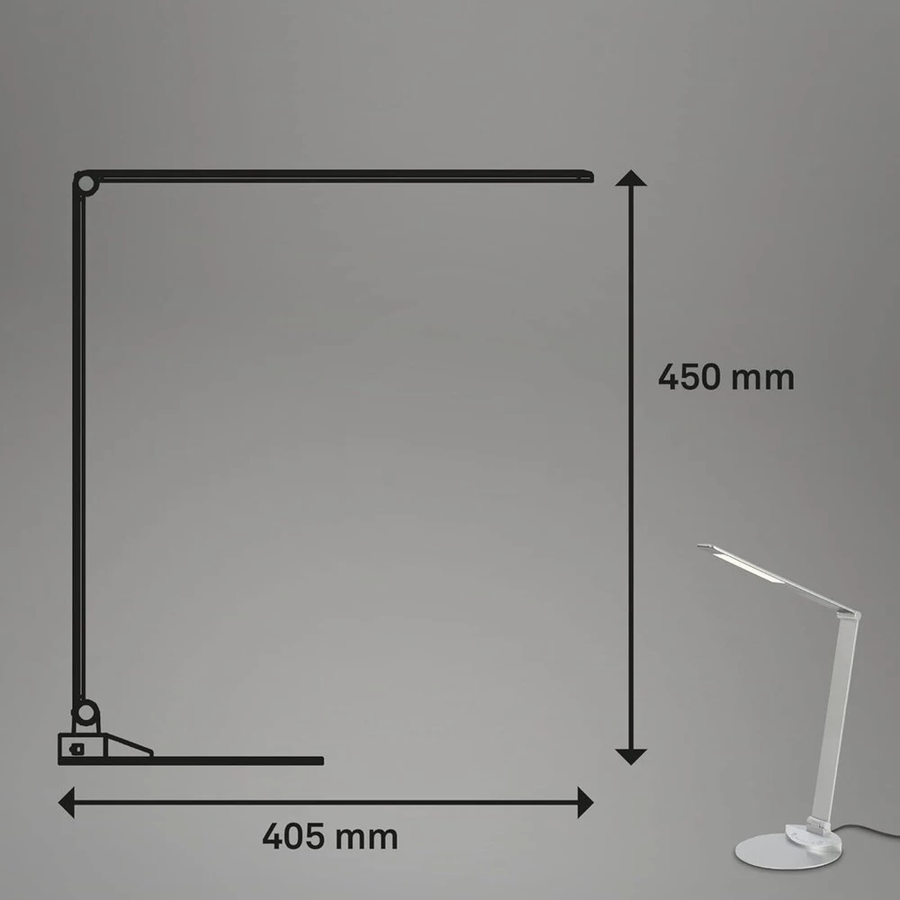 Led stalinė lempa su lietimu, reguliuojama šviesa, 83cm, sidabrinė