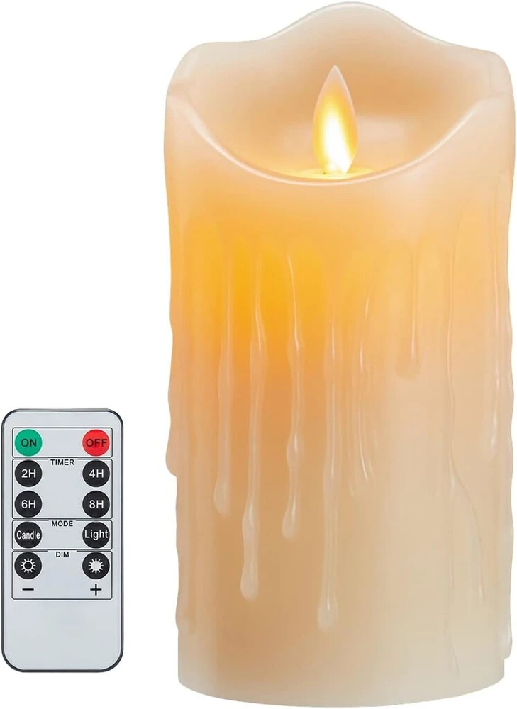 Led žvakės su nuotolinio valdymo pulteliu, 7.5x15cm
