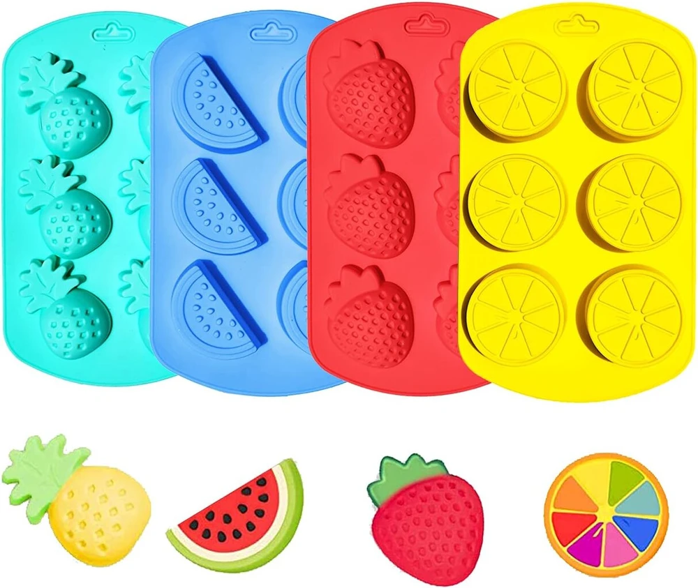 Ledo kubelių padėklas, 4 silikoninių ledo kubelių padėklų pakuotė, šokolado forma, lengvai išimami ledo kubeliai kokteiliams, viskiui, gėrimams, sultims, be Bpa, ledo kubelių konteineris, atsitiktinė spalva