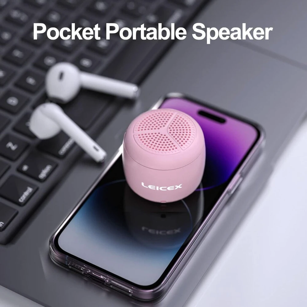 Kompiuterio kolonėlės Leicex nešiojama mini bluetooth kolonėlė, belaidė kolonėlė su kišeniniu dizainu, ipx7 atspari vandeniui, tobula maža muzikos dėžutė, skirta dušui, kelionėms, kambariui, dviračiui