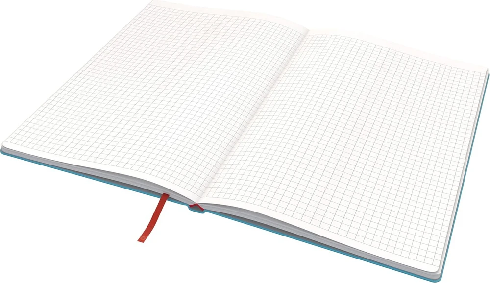 Leitz Squared užrašų knygelė kietu viršeliu, didelis B5 formatas (planšetiniam kompiuteriui, Ipad), 80 lapų, 160 puslapių, 100 g/m² popierius, sertifikuota pagal fsc, švelnus paviršius, idealiai tinka biurui, studijoms, dienoraščiui, mėlyna, jauki, 448200