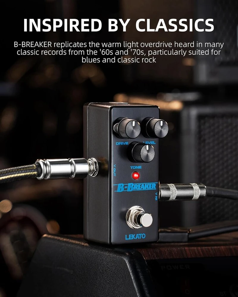 Lekato Overdrive gitaros pedalas Blues Drive Vintage Overdrive pedalas Analoginis Overdrive gitaros efektų pedalas elektrinei gitarai (b-breaker)